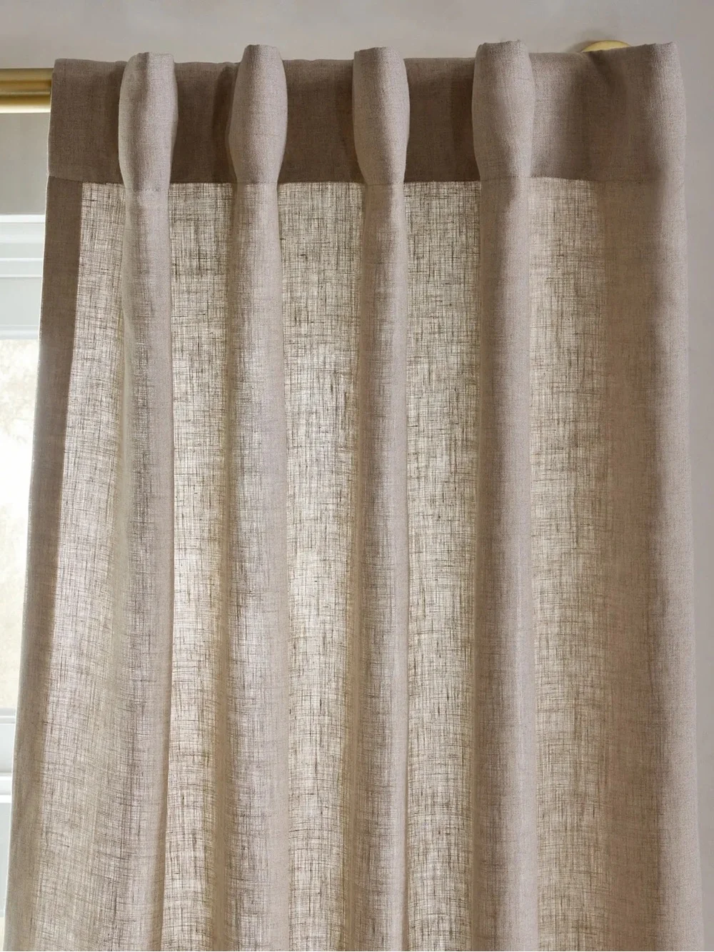 Quince European Linen Curtain Panel 48x96 Dark Flax Light Filtering
